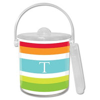 Espadrille Bright Monogrammed Lucite Ice Bucket