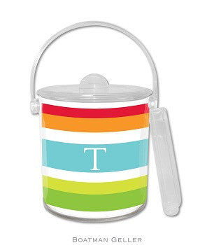 Espadrille Bright Monogrammed Lucite Ice Bucket