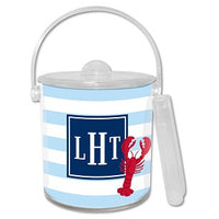 Stripe Lobster  Monogrammed Lucite Ice Bucket