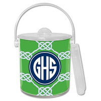 Nautical Knot Kelly Monogrammed Lucite Ice Bucket