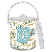 Suzani Gold Monogrammed Lucite Ice Bucket