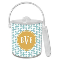 Lattice Slate Monogrammed Lucite Ice Bucket