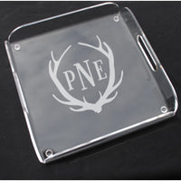 Monogrammed Acrylic Square Butler Tray
