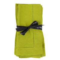Hemstitched Lime Dinner Napkin S/4
