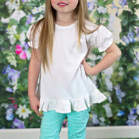 Ruffle Short Sleeve Tee Shirt