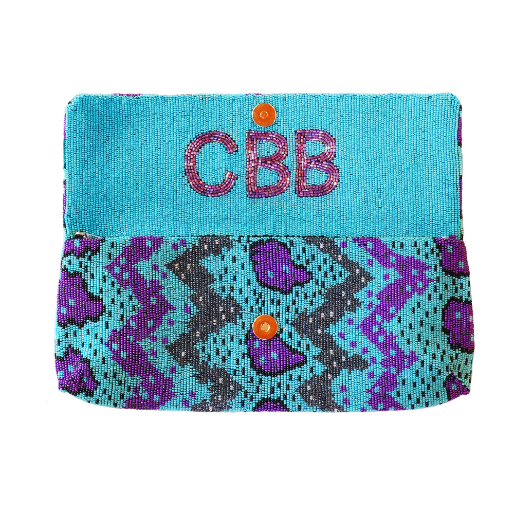 Beaded Clutch w/ Inside Monogram