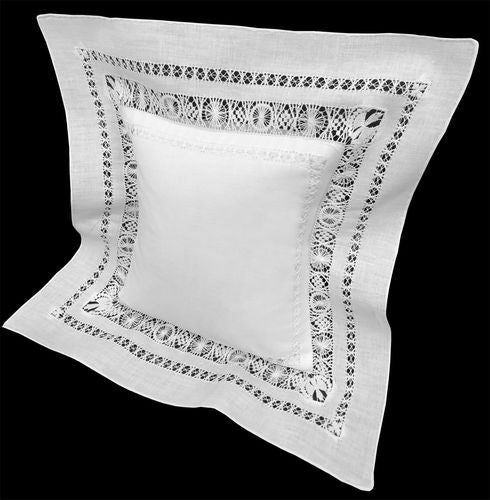 Monogrammed Teneriff Lace Pillow