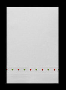 Red & Green Swiss Dot Guest Towels