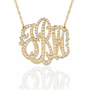 Diamond Script Monogram Necklace