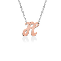Gold Script Initial on Sterling Silver Necklace
