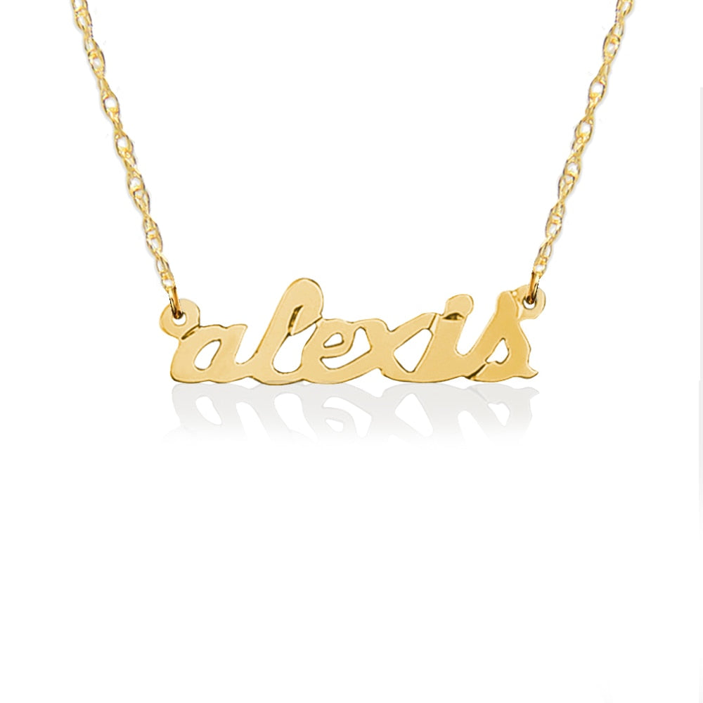 Gold Petite Lowercase Nameplate Necklace