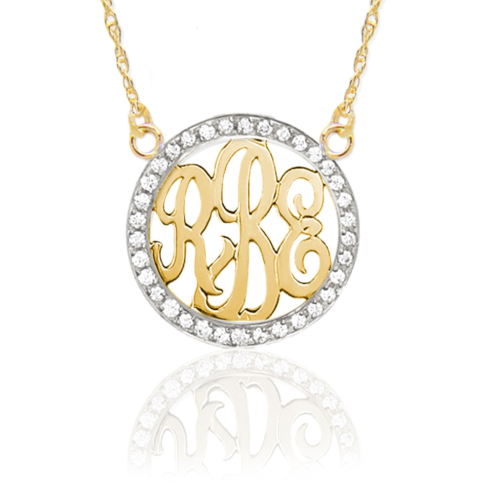 Gold & Diamond Monogram Necklace
