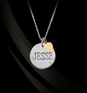 Sterling Silver Name Charm with Diamond and Chain