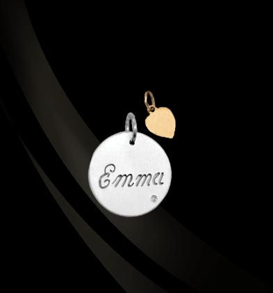 Sterling Silver Name Charm with Diamond