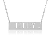 ID Nameplate Necklace with Diamond