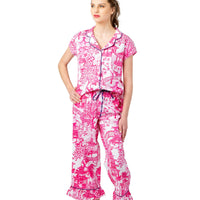 Garden Party Pink Capri Pajama Set