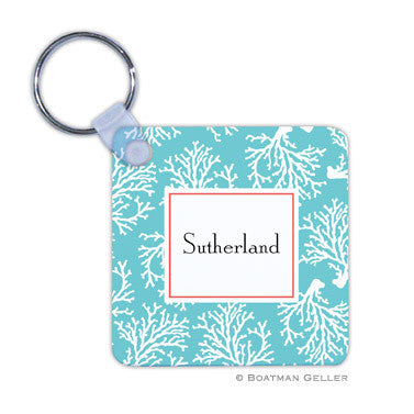Coral Repeat Teal Key Chain