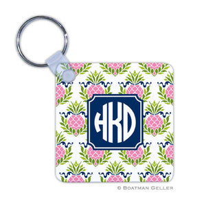 Pineapple Repeat Pink Key Chain