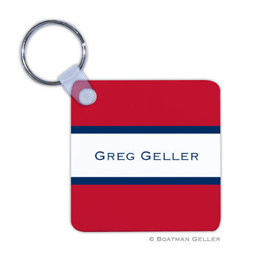 Stripe Red & Navy Key Chain