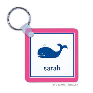 Whale Navy Key Chain