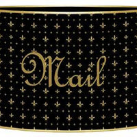 Black & Gold Fleur de Lis Letter Box