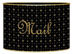 Black & Gold Fleur de Lis Letter Box