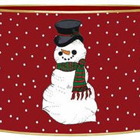 Snowman on Red Tiny Dot Letter Box