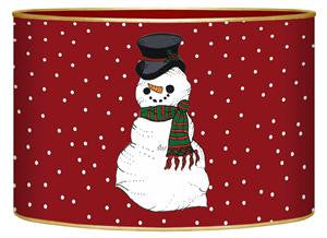 Snowman on Red Tiny Dot Letter Box