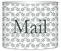 Charcoal Leaf Print Letter Box
