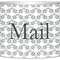 Charcoal Leaf Print Letter Box