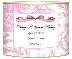 Baby Bin Pink Toile Letter Box
