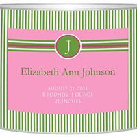 Baby Bin Pink & Green Striped Letter Box