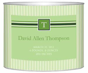 Baby Bin Green Apple Striped Letter Box