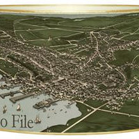 Nantucket Town Antique Map Letter Box