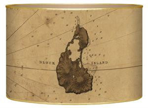 Antique Block Island Map Letter Box