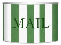 Green Cabana Stripe Letter Box
