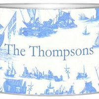 Blue Boat Toile Letter Box