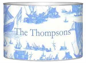 Blue Boat Toile Letter Box