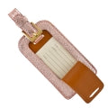 Monogrammed Metallic Leather Luggage Tag