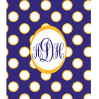 Monogrammed Purple & Gold Polka Dot Laundry Bag