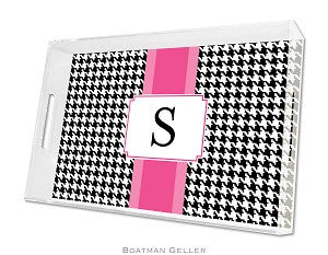 Alex Houndstooth Black Lucite Tray