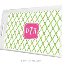Bamboo Green and Raspberry Lucite Tray