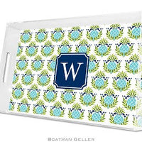 Pineapple Repeat Teal Lucite Tray