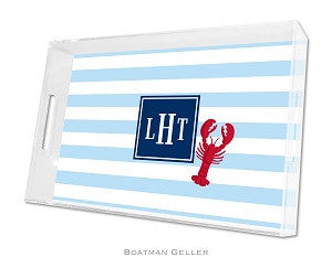 Stripe Lobster Lucite Tray