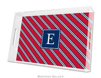 Repp Tie Red & Navy Lucite Tray
