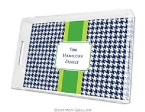 Alex Houndstooth Navy Lucite Tray