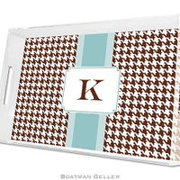 Alex Houndstooth Chocolate Lucite Tray