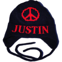 Large Peace Sign Hat with Earflaps