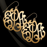 Large Script Monogram Earrings
