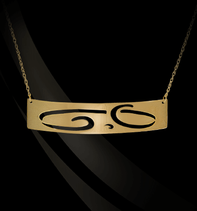 Large Initial ID Necklace